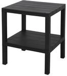Spetebo Kunststoff Beistelltisch klein in anthrazit mit 2 Ablagen - 45 x 38 cm -