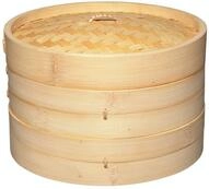 KitchenCraft World of Flavours Bambus Dampfgarer K&ouml;rbe, 2-St&ouml;ckig, 25 cm