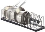 YAMAZAKI 3841 TOWER Extendable Lid & Pan Holder, black, ABS Resin/Steel, 4582 x 20 x