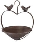 Vogelfutterstation - 25 cm x 22 cm - H&auml;ngetr&auml;nke antik braun aus Gusseisen zum
