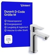 Duravit D-Code Waschtischarmatur, Gr&ouml;&szlig;e M (Auslauf H&ouml;he 167 mm), energiesparende
