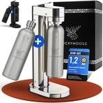 Luckymoose Infinity-S Wassersprudler aus hochwertigem Edelstahl (Silver/Silver)...