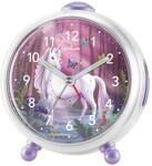 Atrium Kinderwecker Miraluna M&auml;dchen Einhorn Fee Lila Rosa Wei&szlig; Analog Quarz...