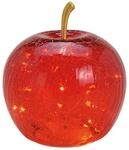 Wurm Lampe Apfel (S) Glas Rot, Apfel Lampe mit LED Lichterkette, Dekolampe,