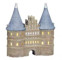 Belladecora Lichthaus Holsten-Tor L&uuml;beck aus Porzellan Beige, Grau (B/H/T)...