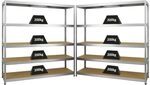 PROREGAL Mega Deal 2er-Set Schwerlastregal Giant Elephant 180x180x45cm mit 5...