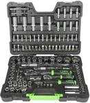 ESTUCHE DE HERRAMIENTAS DE 113 PIEZAS VASOS DE 12 Cantos CROMADO