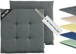 TOM TAILOR NEU! Sitzkissen Stuhl 2er Set - gem&uuml;tliche Stuhlkissen 40x40 cm in Grau -