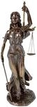Veronese Justitia Figur 34cm - Bronzierte G&ouml;ttin der Gerechtigkeit Skulptur -