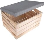 Creative Deco Sitzhocker gepolstert | 50 x 40 x 35 cm | Sitzbank mit Stauraum 