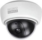 BASI | Dome Kamera-Attrappe mit blinkendem LED-Licht | Dummy Kamera | Objektiv