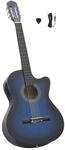 vidaXL Westerngitarre Cutaway mit Equalizer 6 Saiten Blau Akustische Gitarre...
