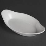 Olympia Whiteware Oval Eared Dishes 270 ml/9,5 oz (6er-Pack), wei&szlig;es Porzellan,