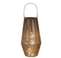 formano Solarlaterne Au&szlig;en Garten Rattan Look Laterne 3 LED Birnen 45 cm