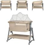 Kikka boo Beistellbett Nanna, 2 Matratzen, Schaukelstangen, Moskitonetz, R&auml;der,