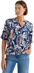 Cecil Kurzarm Bluse mit Multicolor Print universal Blue L