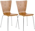 CLP 2X Stapelstuhl Aaron Mit Holzsitz Und Ergonomischer Sitzfl&auml;che I...
