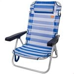 Klappbarer Strandstuhl, mit Kissen, Multipositionsstuhl, 5 Positionen, 48x46x84 cm,