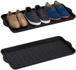 Relaxdays Schuhablage 2er Set, Abtropfschale mit erh&ouml;htem Rand, f&uuml;r 6 - 8 Paare,