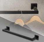ML-Design Kleiderstange Rechteck f&uuml;r die Wand, T12cm x B60cm, Schwarz, aus...