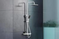 BERNSTEIN&reg; Duschsystem mit Thermostat BS371 Wei&szlig; matt, Regendusche...