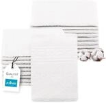 ZOLLNER 20er Set Waschhandschuhe, 16x22 cm, Baumwollmix, 340g/qm, wei&szlig;