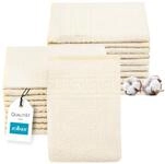 ZOLLNER 20er Set Waschhandschuhe, 16x22 cm, Baumwollmix, 340g/qm, gelb