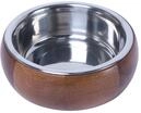 Dehner Lieblinge Hunde-Napf, 23 cm, H&ouml;he 7.8 cm, Holz/Edelstahl, braun
