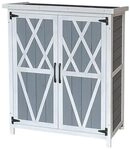 Home Deluxe Gartenschrank YANA &ndash; Gr&ouml;&szlig;e M | Wetterfester Holzschrank f&uuml;r...