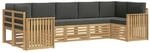 vidaXL Outdoor-Sofagarnitur 7 pcs Wei&szlig; und Anthrazit, Akazienholz Sofa f&uuml;r