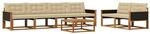 vidaXL Outdoor-Sofagarnitur mit Kissen 7 pcs Natur und Beige, Garten, modernes