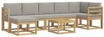 vidaXL Outdoor-Sofagarnitur mit Kissen 8 pcs Wei&szlig; und Hellgrau, Modernes