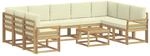 vidaXL Outdoor-Sofagarnitur 10 pcs Wei&szlig; und Creme 59 x 59 x 37 cm,...