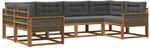 vidaXL Outdoor-Sofagarnitur mit Kissen 6 pcs Natur und Anthrazit, Akazienholz...