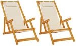 vidaXL Liegestuhl 2 pcs Braun 61.5 x 123 x 82cm Massivholz Akazie, Verstellbarer