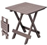 Spetebo Kunststoff Klapptisch 45 x 43 cm - braun - klappbar Campingtisch