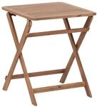Beliani Garten Beistelltisch Akazienholz Hellbraun klappbar Lattenoptik 60x60 cm