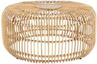 Beliani Garten Beistelltisch Rattan nat&uuml;rlich beige rund ⌀ 85 cm niedrig Boho