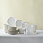 Karaca Elegance Bone Mandarin 53-tlg Tafelservice, Bone China Teller Set f&uuml;r 12
