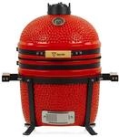 BBQ-Toro Kamado Grill Holzkohlegrill Shiro &Oslash; 39 cm | Rot | Mini Holzkohlegrill...