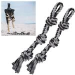 Relaxdays Hundespielzeug Seil, 2er Set, Zerrspielzeug gro&szlig;e Hunde, robust,
