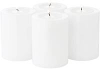EDZARD Set 4 Dauerkerzen Cornelius (&Oslash; 6 cm, H 8 cm) in wei&szlig; - Teelichthalter,