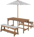 roba Kindersitzgruppe Outdoor+ aus Massivholz - inkl. 1 Tisch, 2 B&auml;nken, Little