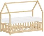 ML-Design Kinderbett Hausbett 80x160 cm mit Matratze, Rausfallschutz, Dach &