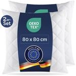 7dreams&reg; Kopfkissen 80x80 cm 2er Set &ndash; Allergiker geeignet, Microfaser Kopfkissen