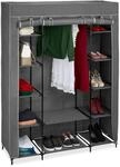 Relaxdays Stoffschrank mit Kleiderstange & 12 Ablagen, HBT: 175x135x45cm,