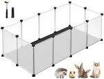SONGMICS Kleintiergehege mit Bodenplatten, Laufstall mit Abnehmbarer und...