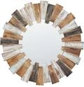 Wandspiegel heller Holzfarbton rund &oslash; 66 cm handgefertigt Modern Ecatepec