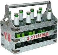 DanDiBo Biertr&auml;ger Metall mit &Ouml;ffner Flaschentr&auml;ger 8 Zylinder V8 96404