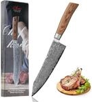 Wakoli EDIB Pro Kiritsuke Messer aus echtem Damaststahl (VG10 Kern) mit 20 cm...